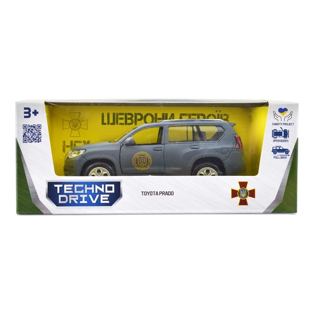 Автомодель "Шеврони Героїв" Toyota Prado "Кара-Даг" TechnoDrive KM6189 Темно-сірий - зображення 5