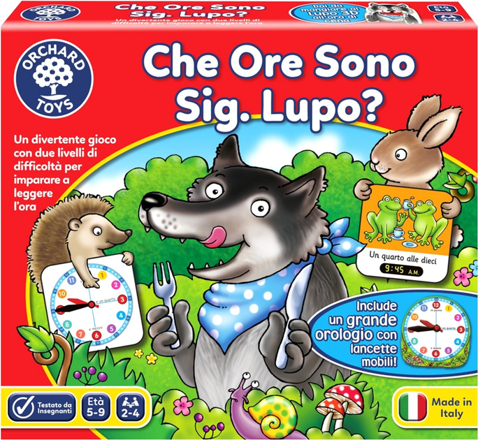 Настільна гра Orchard Toys What's The Time Mr. Wolf Італійська версія (8054144610498) - зображення 1