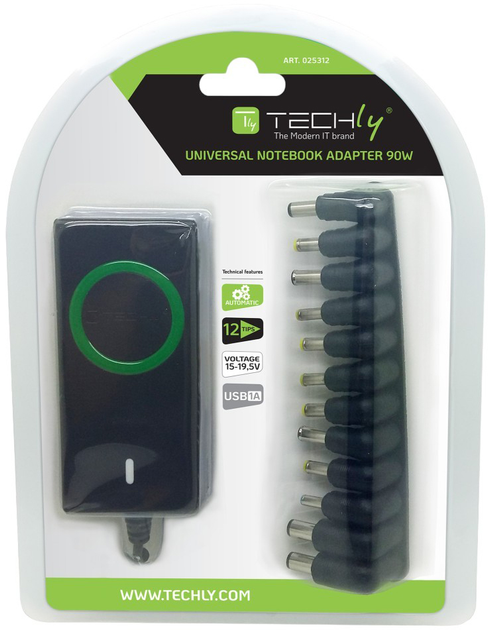 Блок живлення Techly IPW-NTS90WTY Universal Notebook AC Power (8054529025312) - зображення 3