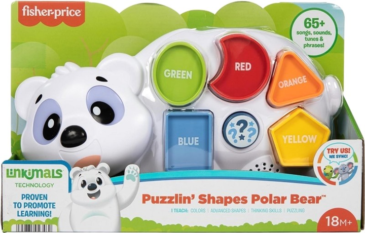 Інтерактивна іграшка Fisher-Price Talk me Fabietto Teddy Bear Shapes and Colors (0194735172108) - зображення 1