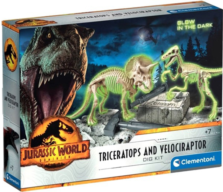 Набір для наукових експериментів Clementoni Jurassic World 3 Dominion Triceratops & Velociraptor (8005125193073) - зображення 1