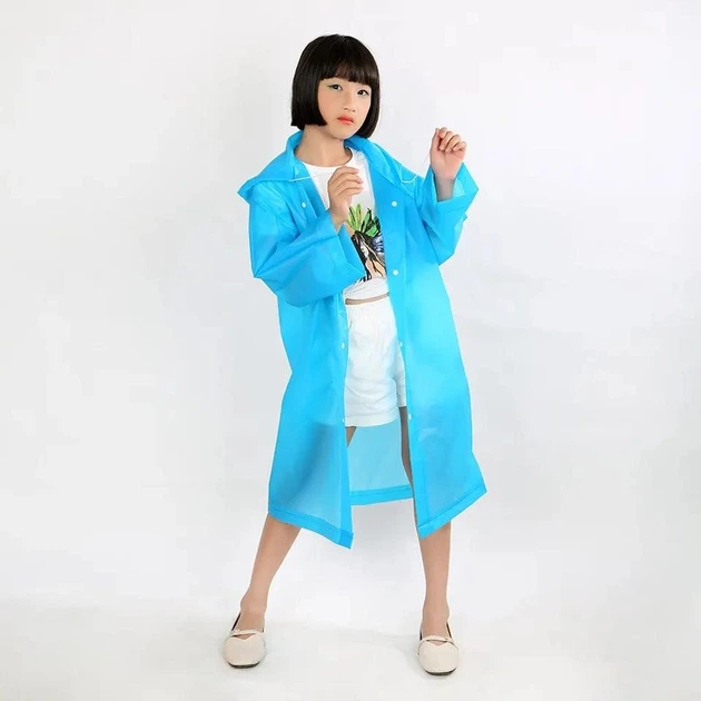 Дождевик детский RAINWEAR с капюшоном для активного отдыха на кнопках Unisex 110-145 см. Blue - Фото 1 Дождевик детский RAINWEAR с капюшоном для активного отдыха на кнопках Unisex 110-145 см. Blue - изображение 1