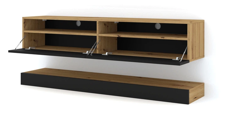 Паруюча тумба в зал DUO 160 дуб артизан/чорний BIM FURNITURE - зображення 3