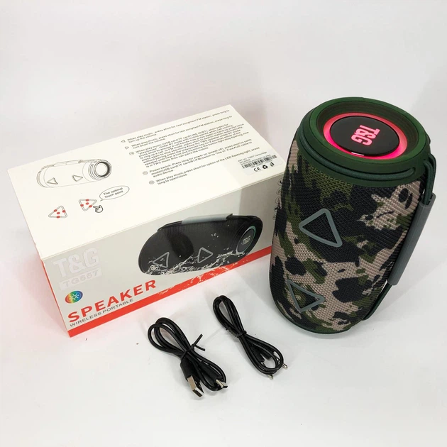 Bluetooth-колонка TG657 с RGB подсветкой 1500 mAh. Цвет: камуфляж - изображение 7