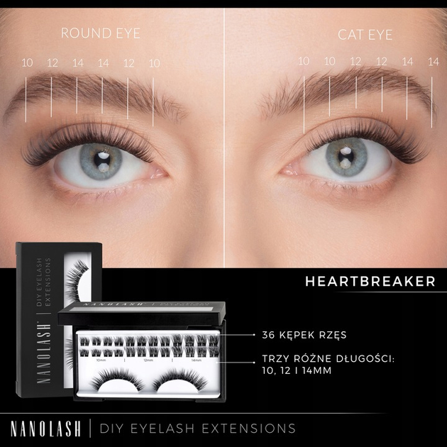 Sztuczne rzęsy Nanolash Eyelash w kępkach Heartbreaker 36 szt (5905669547840) - obraz 5