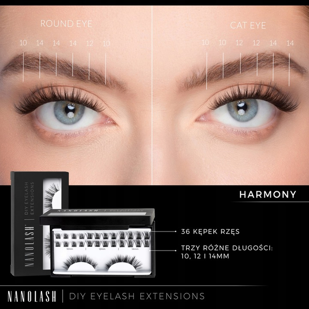 Sztuczne rzęsy Nanolash Eyelash w kępkach Harmony 36 szt (5905669547857) - obraz 5