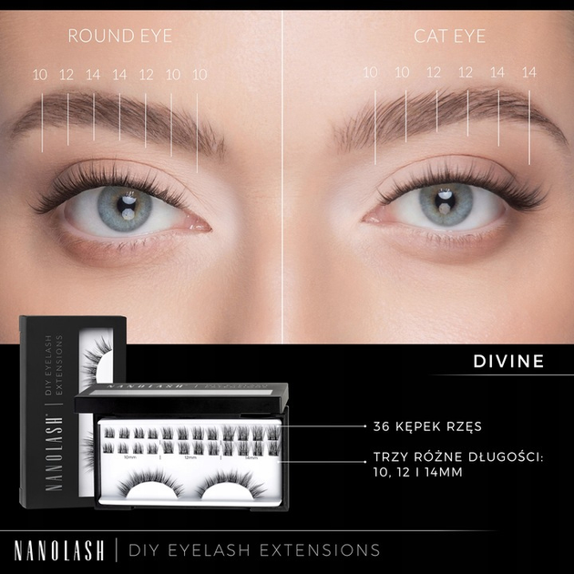 Sztuczne rzęsy Nanolash Eyelash w kępkach Divine 36 szt (5905669547888) - obraz 5