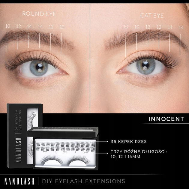Sztuczne rzęsy Nanolash Eyelash w kępkach Innocent 36 szt (5905669547826) - obraz 5