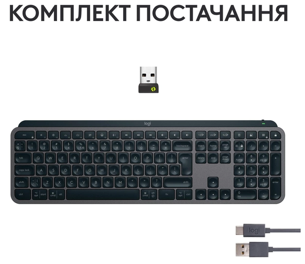 Клавіатура Logitech MX Keys S Wireless Ukr Graphite (L920-011593) (6921792) - Фото 5 Клавіатура Logitech MX Keys S Wireless Ukr Graphite (L920-011593) (6921792) - изображение 5