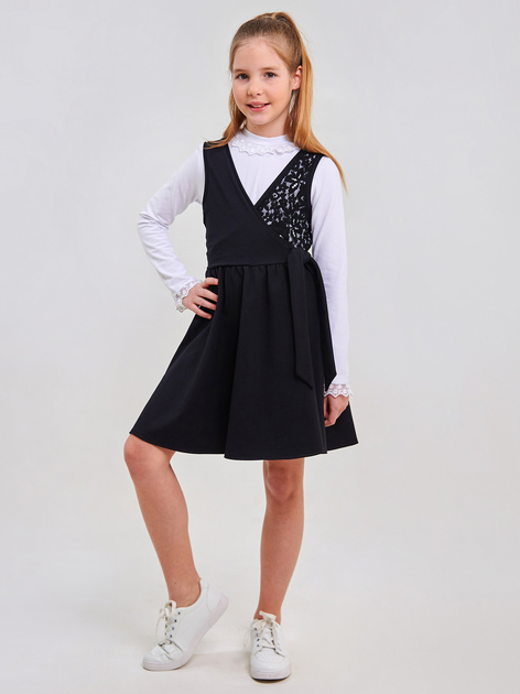 Подростковый школьный сарафан для девочки Smil 120393 140 см Черный (4824039326032) 