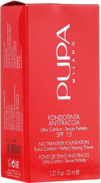 Тональна основа Pupa No Transfer 002 Light Beige 30 мл (8011607094547) - зображення 2
