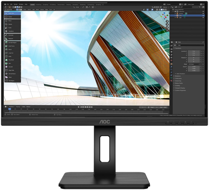 Монитор AOC U27P2 TFT 27" IPS 4K HDMI DP USB 3.2 хаб Pivot колонки Black - изображение 1