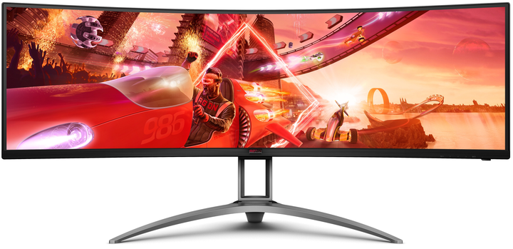 Монитор изогнутый AOC AGON AG493QCX TFT 48.8" Dual-FHD VA 144Гц HDMIx2 DP USB-hub HAS колонки Black (AG493QCX) - изображение 1