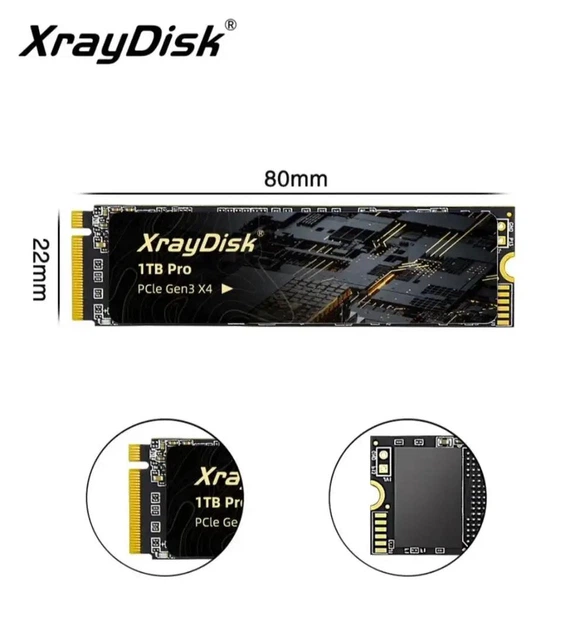 SSD диск XrayDisk Pro M.2 2280 NVME PCIe 3x4, TLC, 1TB (SM2263XT