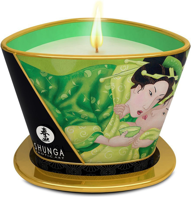 Świeca do masażu Shunga Zielona herbata z afrodyzjakami 170 ml (0697309045117) - obraz 1