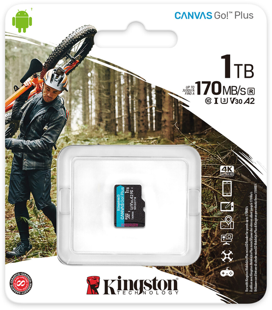 Карта памяти Kingston MicroSDXC 1TB Canvas Go! Plus Class 10 UHS-I U3 V30 A2 (SDCG3/1TBSP) - изображение 3