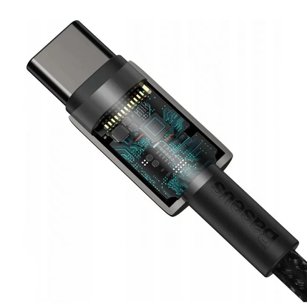 Кабель Baseus Tungsten Gold Fast Charging Data Cable Type-C to Type-C 100W 2m Black (CATWJ-A01) - изображение 7