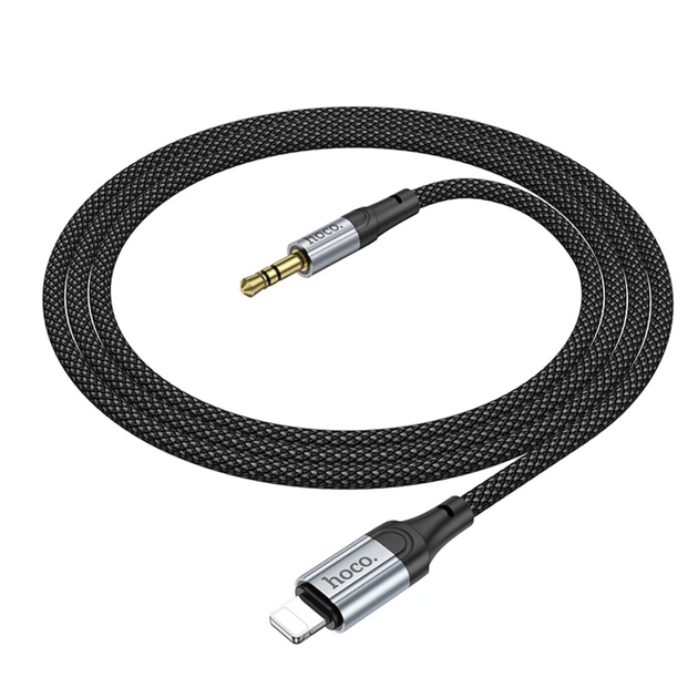 Аудiокабель HOCO UPA26 iP to 3.5mm male, nylon braid, 1m, Black (6942007608817) - Фото 7 Аудiокабель HOCO UPA26 iP to 3.5mm male, nylon braid, 1m, Black (6942007608817) - изображение 7
