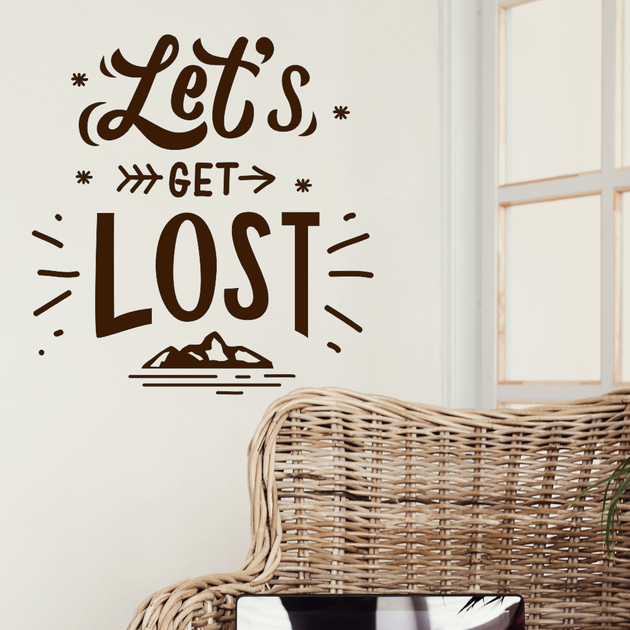 Інтер'єрні наклейки на стіну Let's get lost 97х102см туризм гори мотиватор Happy Pocket Коричневий матовий (HP-089M-800M) - зображення 2