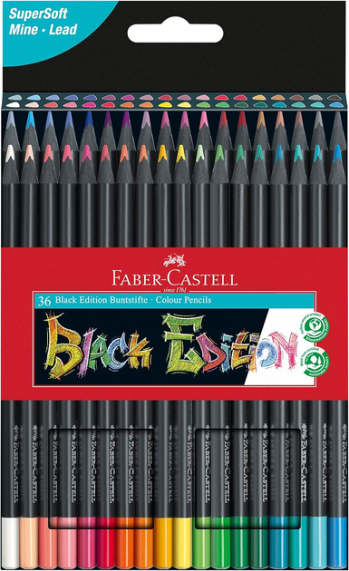 Zestaw kolorowych ołówków Faber-Castell Black Edition 36 szt (4005401164364) - obraz 1