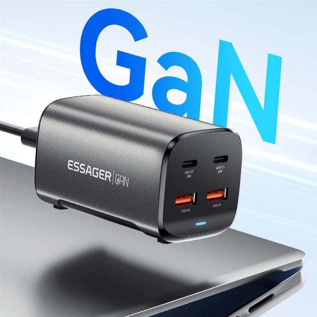 Сетевое зарядное устройство для ESSAGER Collection 67 W GaN Desktop Charger 2C+2A EU (ECT2AC-JYB0G-Z) - изображение 8
