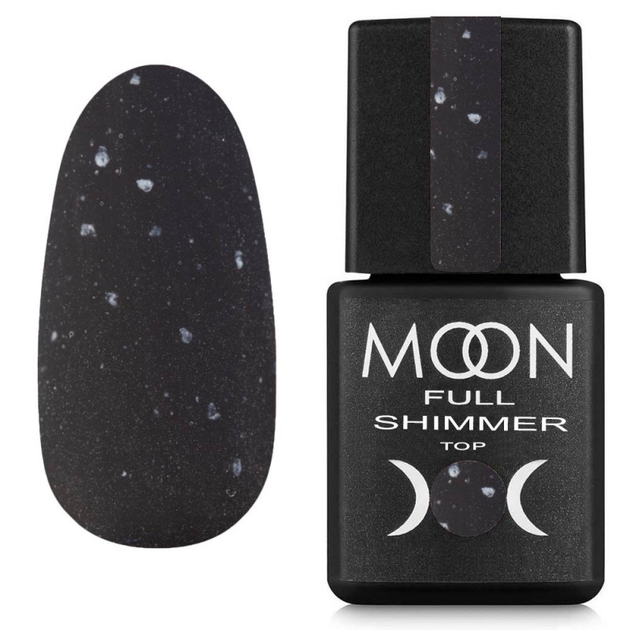 Матовий топ для гель лаку Moon Full Shimmer Top №1024 (Без липкого шару), 8 мл - Фото 1 Матовий топ для гель лаку Moon Full Shimmer Top №1024 (Без липкого шару), 8 мл - зображення 1