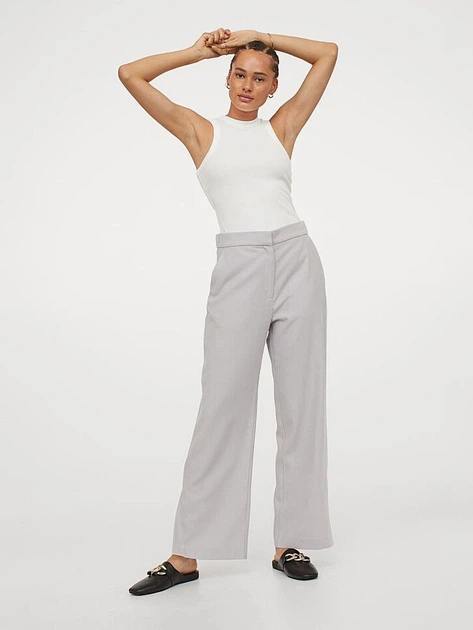 Брюки женские H&M 060988372 38 Светло-серые (6666000320421) - изображение 2