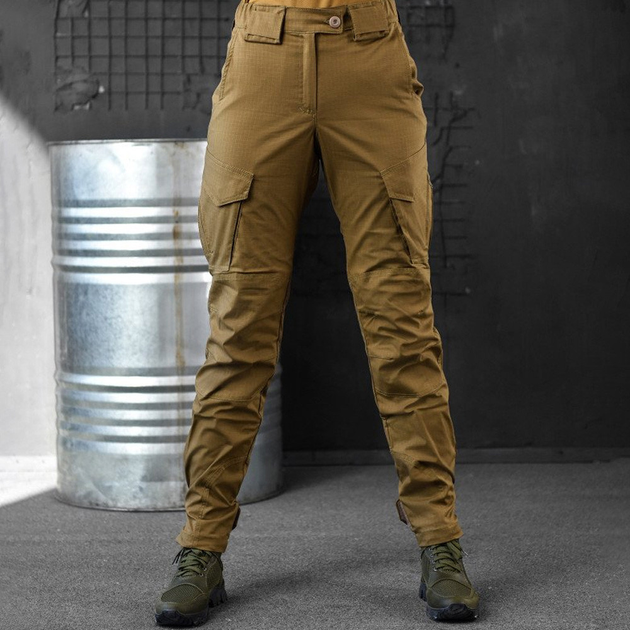 Женские брюки с завышенной талией рип-стоп койот размер XS - изображение 1