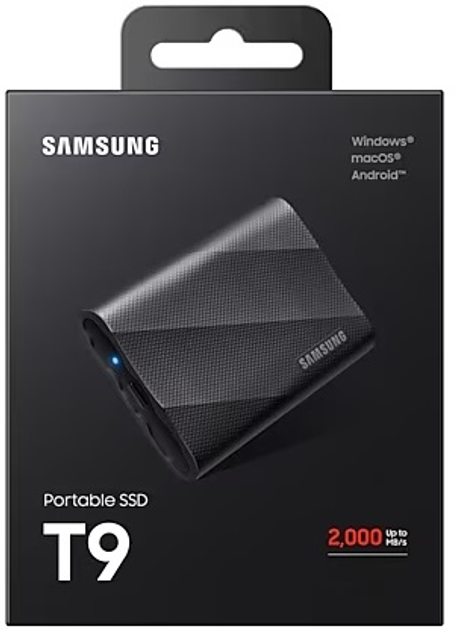 Dysk SSD Samsung Portable T9 2TB USB 3.2 Type-C Gen 2x2 Black (MU-PG2T0B/EU) External - obraz 7