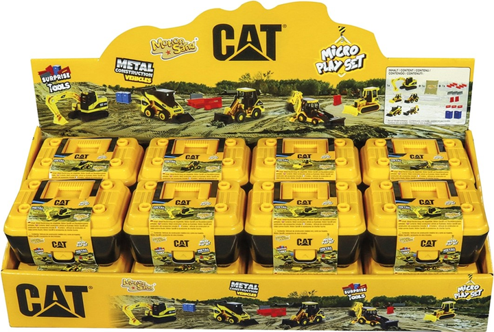 Zestaw pojazdów budowlanych Carrera Cat Micro Metal Diecast Playbox 16 szt (9003150136217) - obraz 1