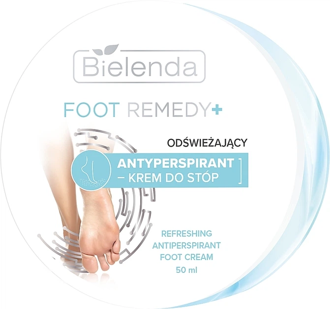Освежающий крем-антиперспирант для ног - Bielenda Foot Remedy+ Refreshing Antiperspirant Foot Cream 50ml (1142876-1524749-2) - Фото 1 Освежающий крем-антиперспирант для ног - Bielenda Foot Remedy+ Refreshing Antiperspirant Foot Cream 50ml (1142876-1524749-2) - изображение 1