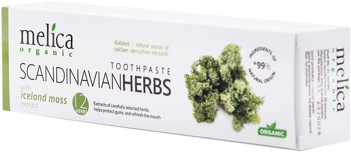 Зубна паста "Лікувальні трави Скандинавії" Melica Organic Scandinavian Herbs 100ml (100 мл) (890541-800453-2) - Фото 1 Зубна паста "Лікувальні трави Скандинавії" Melica Organic Scandinavian Herbs 100ml (100 мл) (890541-800453-2) - зображення 1
