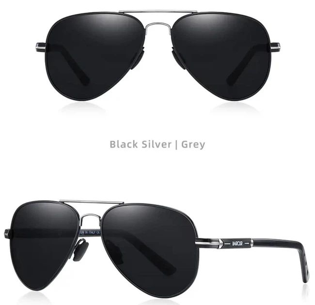 Мужские Солнцезащитные Поляризационные UV400 Очки Авиаторы Barcur B8721 Gray Black - Фото 2 Мужские Солнцезащитные Поляризационные UV400 Очки Авиаторы Barcur B8721 Gray Black - изображение 2