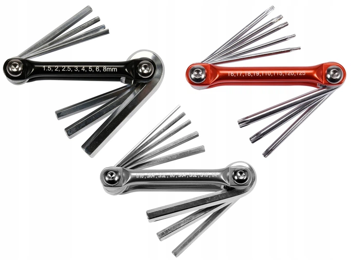 Ключи Имбусовые HEX(mm), TORX, HEX(in) Складные Комплект 3