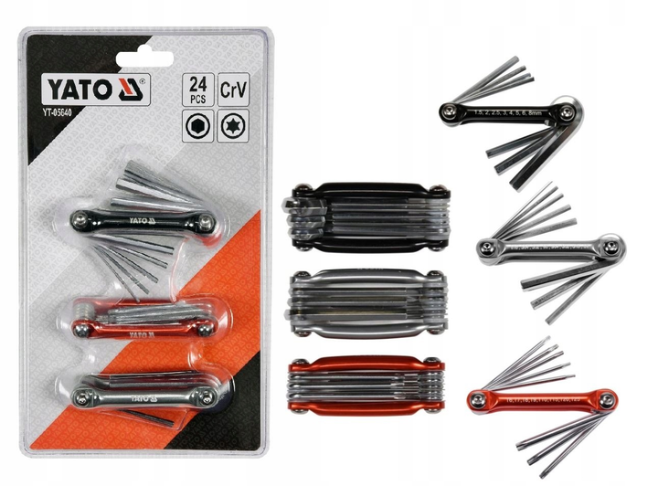 Ключи Имбусовые HEX(mm), TORX, HEX(in) Складные Комплект 3