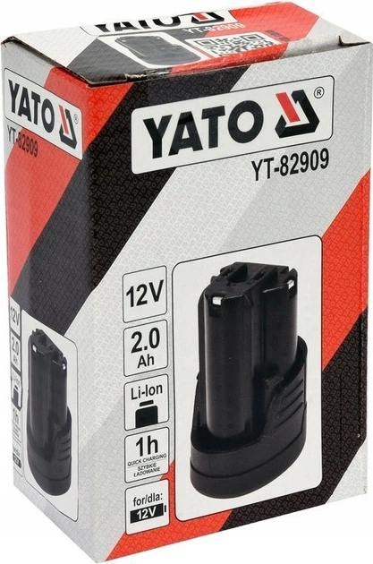 Акумулятор Для Шуруповерта 12 В Li-Ion 2.0 Aч YATO (YT-82909) - зображення 5
