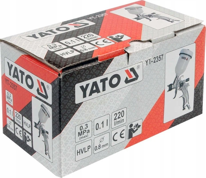 Краскопульт Пневматический HVLP Ø 0.8 мм YATO (YT-2357) - изображение 4