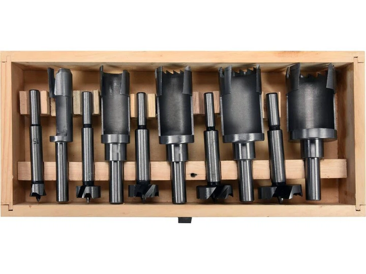 Набор Коронок с Фрезами по Дереву Ø 15, 20, 25, 30, 35 мм 10 шт