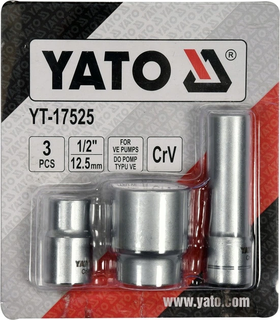 Набор Головок 1/2 " Для Топливных Насосов Bosch VE YATO YT-17525 - изображение 5