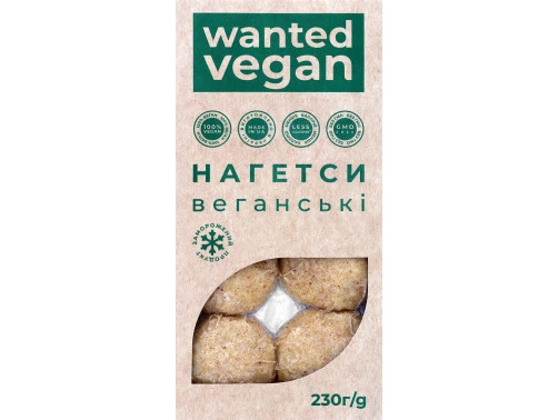Нагетси веганські Wanted vegan 230 г (19625382) - Фото 1 Нагетси веганські Wanted vegan 230 г (19625382) - изображение 1