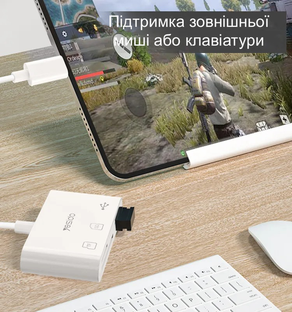 Переходник тайп си на юсб картридер otg адаптер type c на usb кард ридер sd для флешки на телефон GS16 - Фото 5 Переходник тайп си на юсб картридер otg адаптер type c на usb кард ридер sd для флешки на телефон GS16 - изображение 5