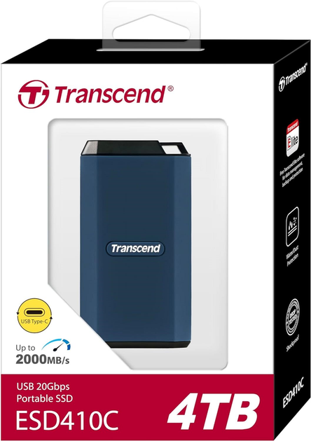 SSD dysk Transcend External ESD410C 4TB USB Type-C 3D NAND TLC (TS4TESD410C) - obraz 5