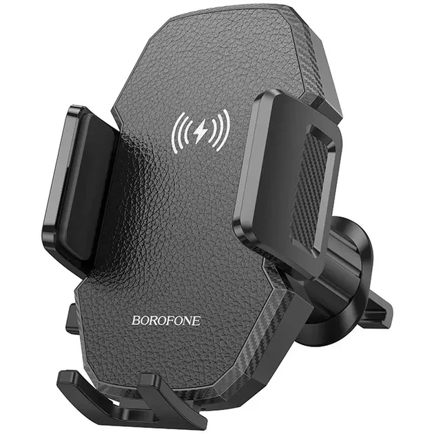 Автодержатель с беспроводной зарядкой BOROFONE BH213 Adelante wireless fast charging car holder(air outlet) Black - Фото 1 Автодержатель с беспроводной зарядкой BOROFONE BH213 Adelante wireless fast charging car holder(air outlet) Black - изображение 1