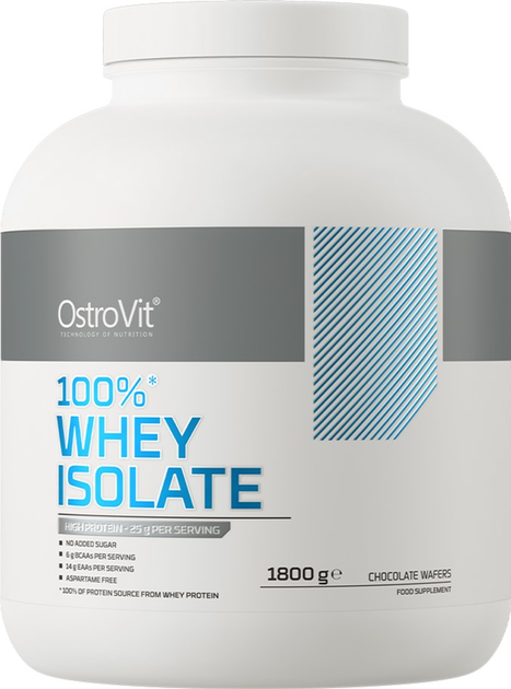 Protein OstroVit 100% Whey Isolate 1800 g Wafle czekoladowe (5903933909790) - obraz 1