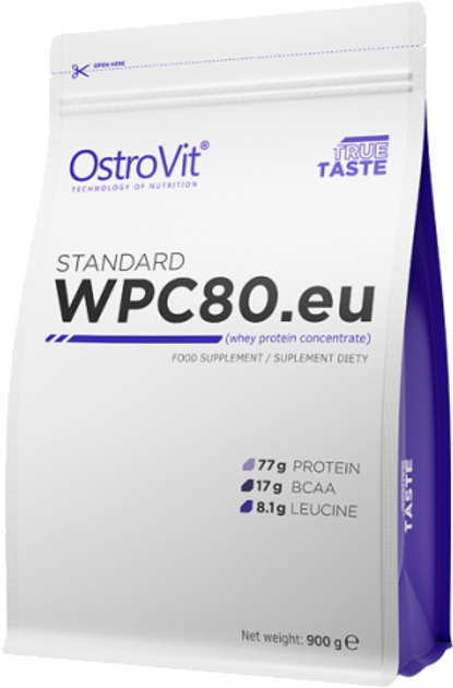 Białko OstroVit Standart WPC80.eu 900 g Pasta orzechowa (5902232612462) - obraz 1