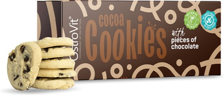 Печиво OstroVit Cocoa Cookies with Pieces of Chocolate 130 г (5903933907017) - зображення 1
