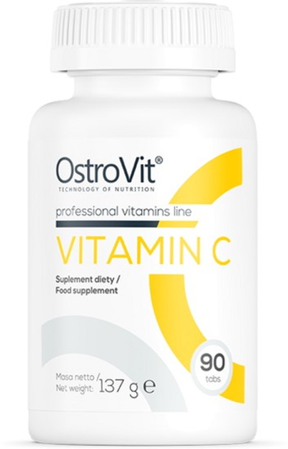 Suplement diety OstroVit Witamina C 90 tabletek (5902232610925) - obraz 1