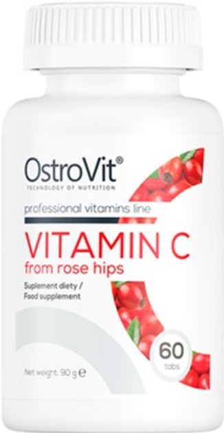Харчова добавка OstroVit Natural Vitamin C від rose hips 60 таблеток (5903246220322) - зображення 1