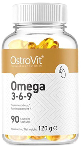 Kwasy tłuszczowe OstroVit Omega 3-6-9 90 kapsułek (5903246220339) - obraz 1