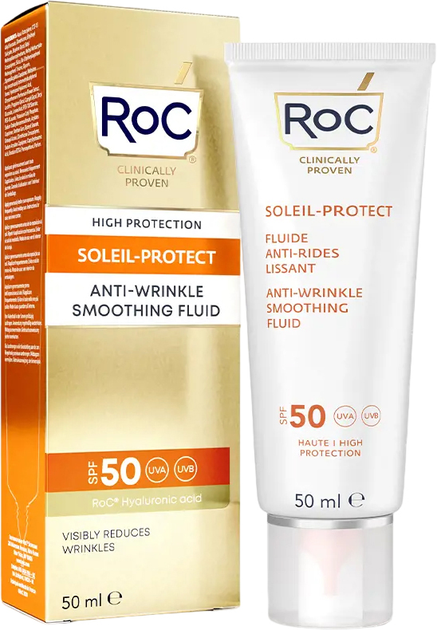 Крем для обличчя RoC Soleil Protect Anti-Wrinkle Smoothing Fluid SPF 50 Зволожувальний 50 мл (1210000800077) - зображення 1